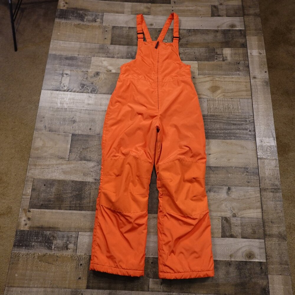 Lands’ End Squall Bib Snow Pants Youth 14H Husky Orange Insulated Ski